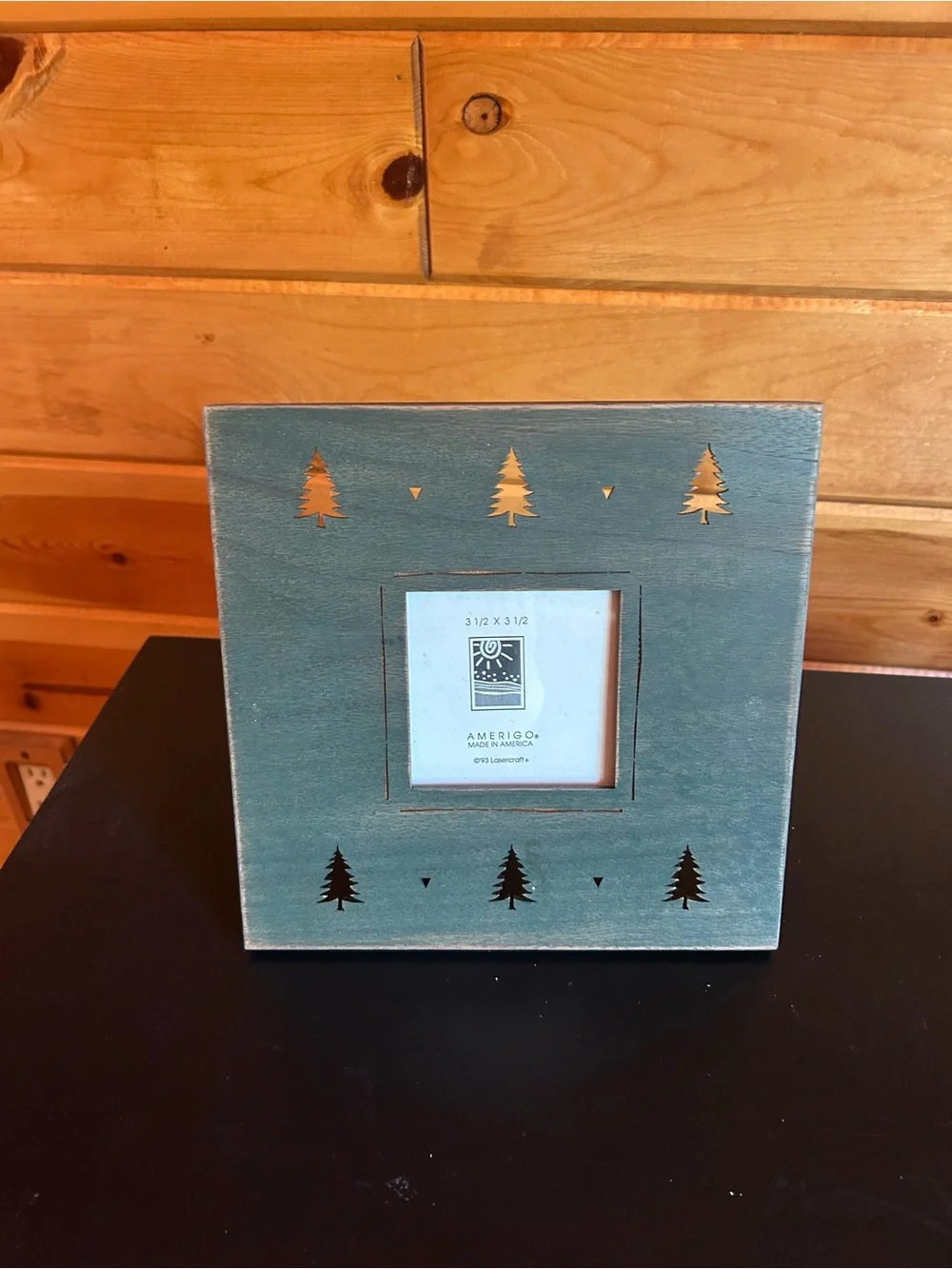 Forest Green Wood Picture Frame with Tree 🌲🌲🌲Cutouts